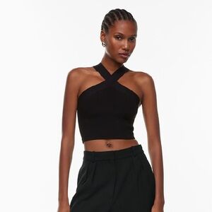 Aritzia Babaton Sculpt Knit Criss Cross Cropped Tank